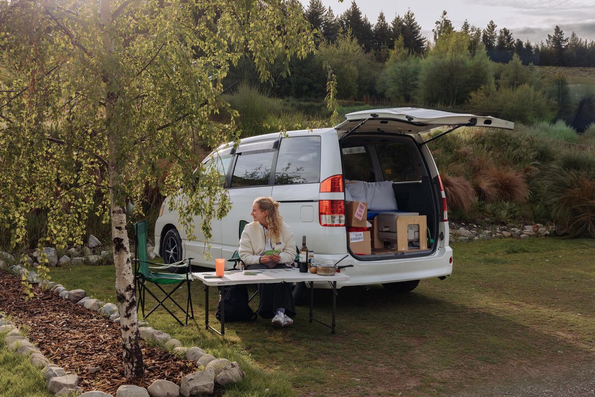 Camping set up Lake Tekapo, South Island, New Zealand